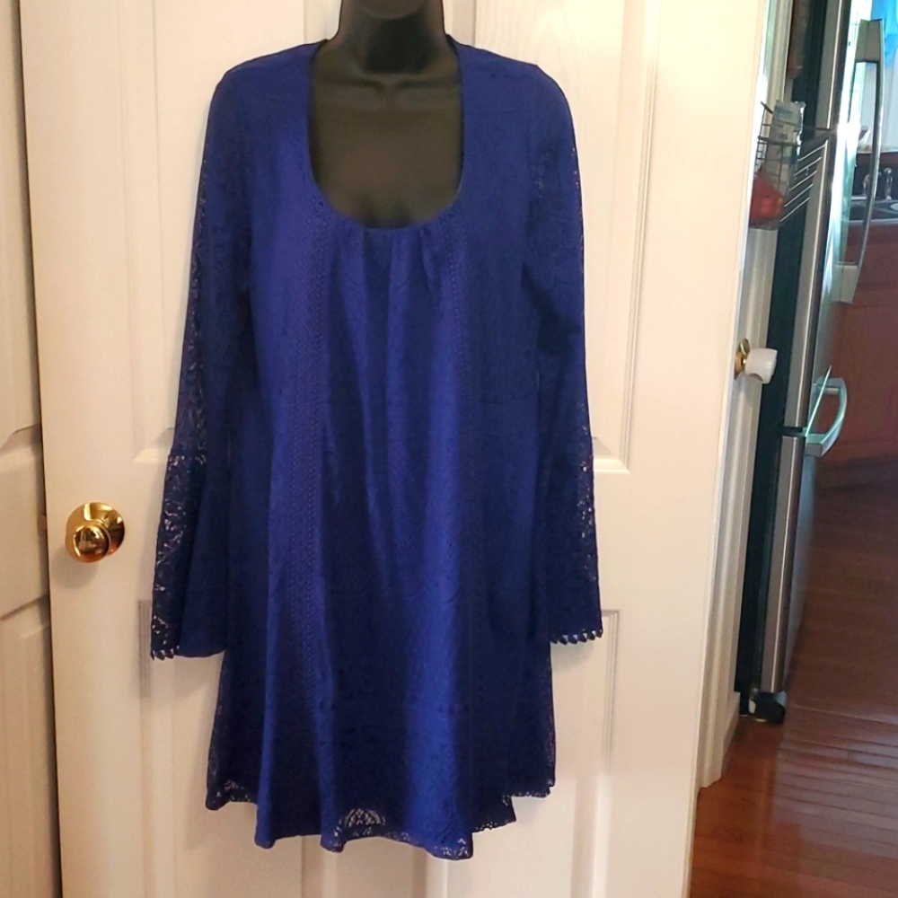 3/$24 - SEQUIN HEARTS Royal Blue Lace Dress